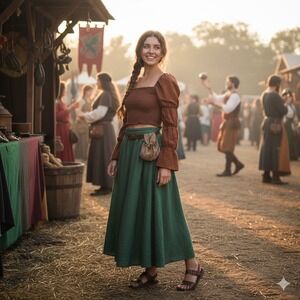 Reformation Maple‎ Women's Square Smoked Top Toffee M Medieval Festival Peasant